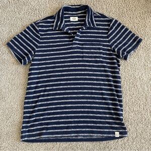Marine Layer Striped Terry Short Sleeve Polo